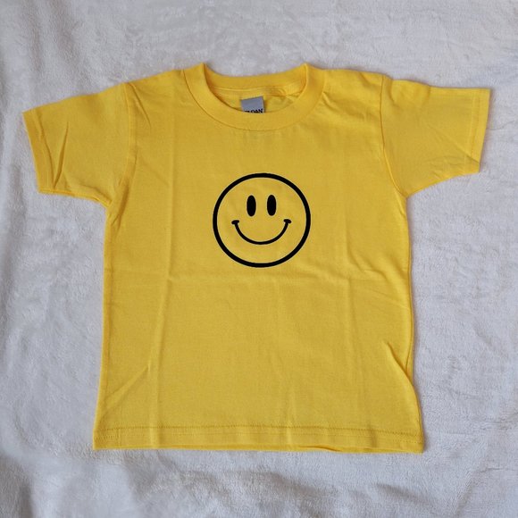 Toddler Smiley Face Print T-Shirt - Picture 1 of 6
